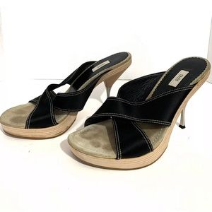Authentic PRADA Slide Sandal Heels Size 8.5